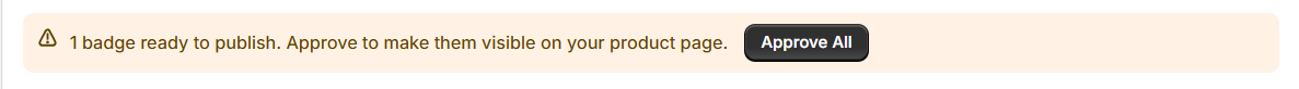 Per-product orange alert banner with Approve All button